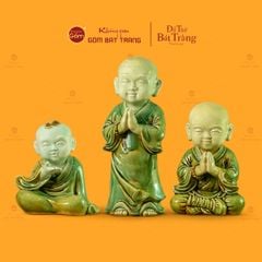 Tượng Chú Tiểu Men Xanh Ngọc