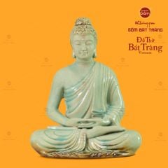 Tượng Phật Thích Ca Ngồi Thiền Định Trước Lá Bồ Đề
