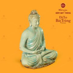 Tượng Phật Thích Ca Ngồi Thiền Định Trước Lá Bồ Đề