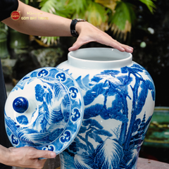 Chóe Men Lam Họa Tiết Đồng Quê Sơn Thủy