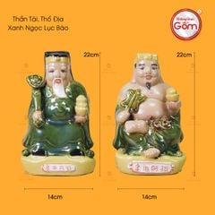 Bộ Tượng Thần Tài Thổ Địa Men Ngọc Lục Bảo