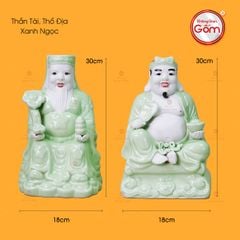 Bộ Tượng Thần Tài Thổ Địa Men Ngọc