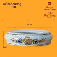 Bát Hương Men Lam Vẽ Vàng Họa Tiết Hoa Sen
