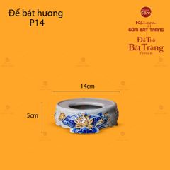Đế Bát Hương Thờ Men Rạn Họa Tiết Hoa Sen