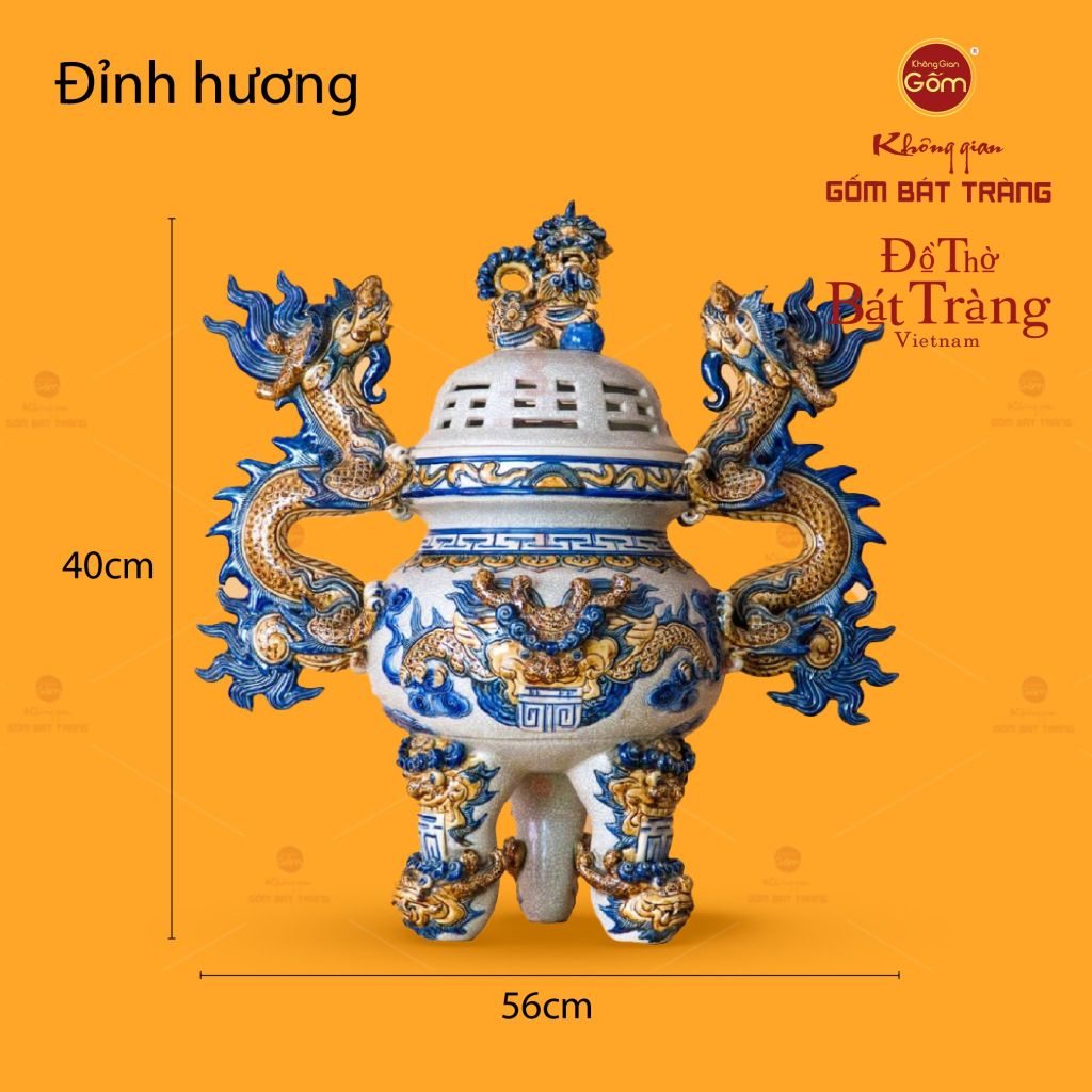 Đỉnh Hương Thờ Men Rạn