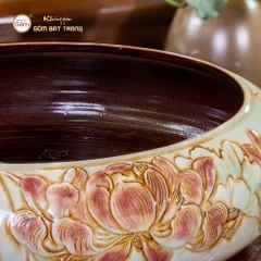Ang Thả Hoa Tắm Phật Khắc Hoa Sen