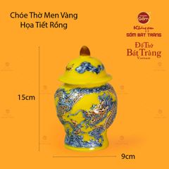Chóe Thờ Men Vàng Họa Tiết Cá Chép Hóa Rồng
