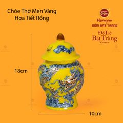 Chóe Thờ Men Vàng Họa Tiết Cá Chép Hóa Rồng