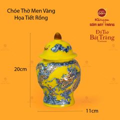 Chóe Thờ Men Vàng Họa Tiết Cá Chép Hóa Rồng