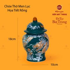 Chóe Thờ Men Lục Họa Tiết Cá Chép Hóa Rồng
