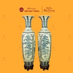 Lộc Bình 1M6 Men Rạn Hanh Vàng Tứ Cảnh Vẽ Kỹ