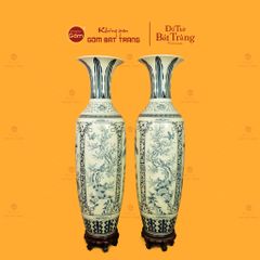 Lộc Bình 1M6 Men Rạn Hanh Vàng Tứ Cảnh Vẽ Kỹ