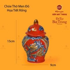 Chóe Thờ Men Đỏ Họa Tiết Cá Chép Hóa Rồng