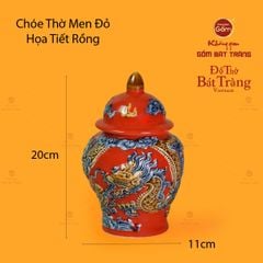 Chóe Thờ Men Đỏ Họa Tiết Cá Chép Hóa Rồng