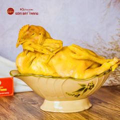 Bát Đựng Gà Cúng Hoa Đào Chuồn