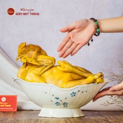 Bát Đựng Gà Cúng Hoa Đào Xanh