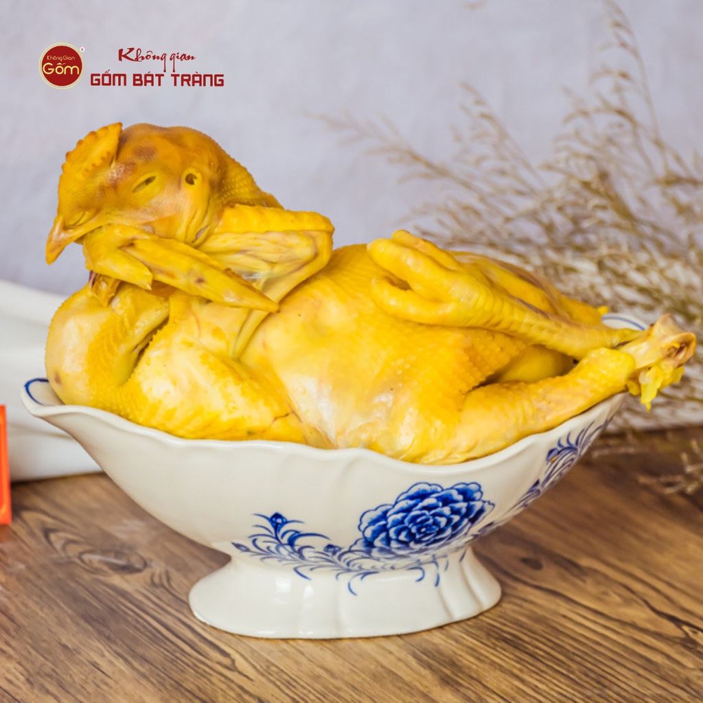 Bát Đựng Gà Cúng Hoa Mẫu Đơn