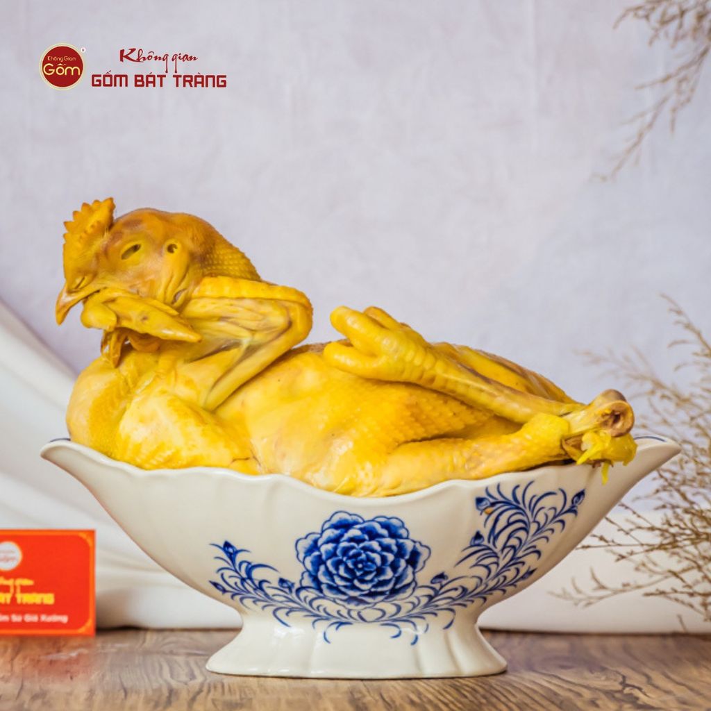 Bát Đựng Gà Cúng Hoa Mẫu Đơn