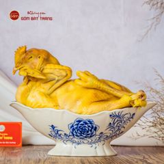 Bát Đựng Gà Cúng Hoa Mẫu Đơn