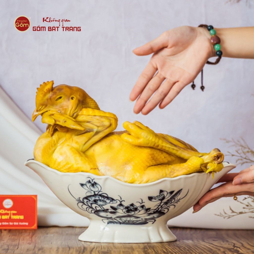 Bát Đựng Gà Cúng Hoa Sen Tràm