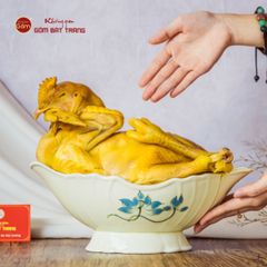 Bát Đựng Gà Cúng Hoa Sen Xanh