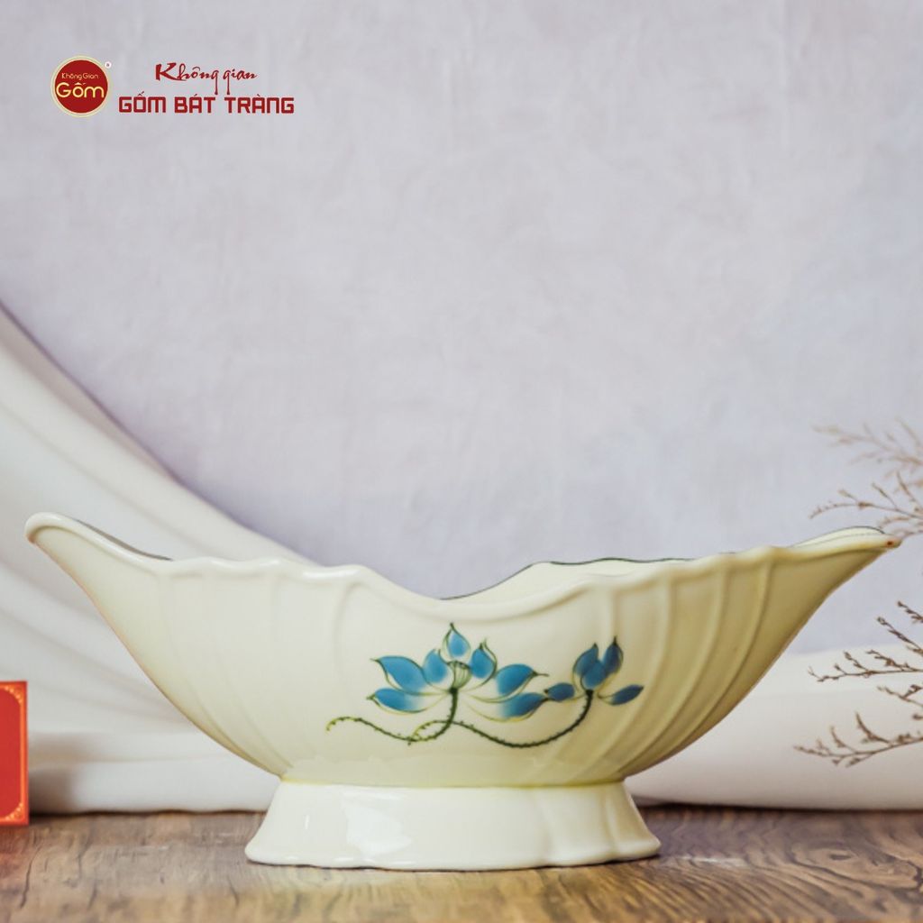 Bát Đựng Gà Cúng Hoa Sen Xanh