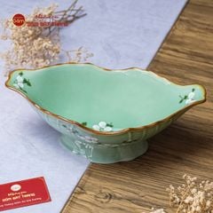 Bát Đựng Gà Cúng Xanh Hoa Đào Trắng