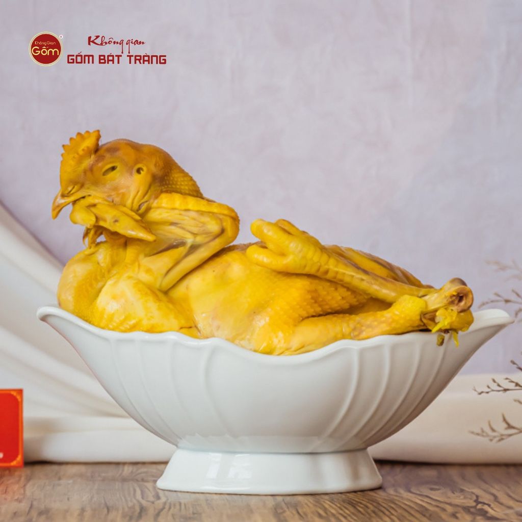 Bát Đựng Gà Cúng Men Trắng Trơn