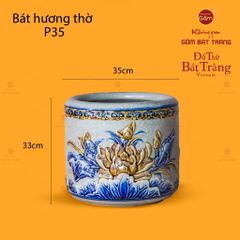 Bát Hương Thờ Men Rạn Họa Tiết Hoa Sen