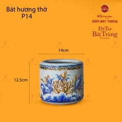 Bát Hương Thờ Men Rạn Họa Tiết Hoa Sen