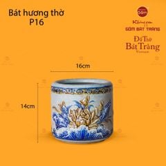 Bát Hương Thờ Men Rạn Họa Tiết Hoa Sen