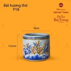 Bát Hương Thờ Men Rạn Họa Tiết Hoa Sen