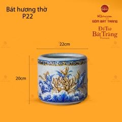 Bát Hương Thờ Men Rạn Họa Tiết Hoa Sen