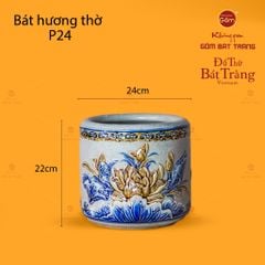 Bát Hương Thờ Men Rạn Họa Tiết Hoa Sen