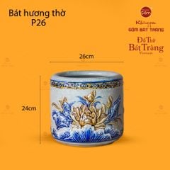 Bát Hương Thờ Men Rạn Họa Tiết Hoa Sen