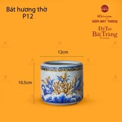 Bát Hương Thờ Men Rạn Họa Tiết Hoa Sen