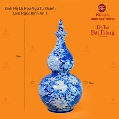 Bình Hồ Lô Hoa Ngư Tụ Khánh Lam Ngọc Bình An 1