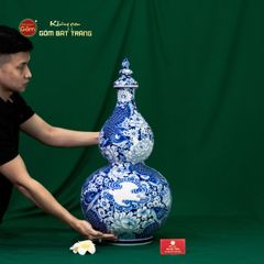 Bình Hồ Lô Hoa Ngư Tụ Khánh Lam Ngọc Bình An 2