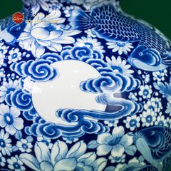 Bình Hồ Lô Hoa Ngư Tụ Khánh Lam Ngọc Bình An 1