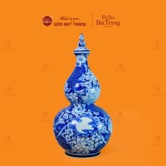 Bình Hồ Lô Hoa Ngư Tụ Khánh Lam Ngọc Bình An 2