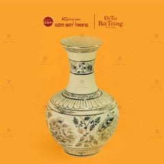 Bình Tỏi Vẽ Vàng Hoa Phù Dung