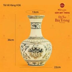 Bình Tỏi Vẽ Vàng Hoa Phù Dung
