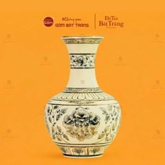 Bình Tỏi Vẽ Vàng Hoa Phù Dung