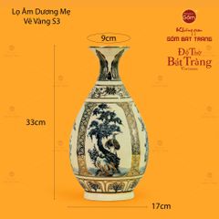 Bình Tứ Cảnh Vẽ Vàng Âm Dương Mẹ