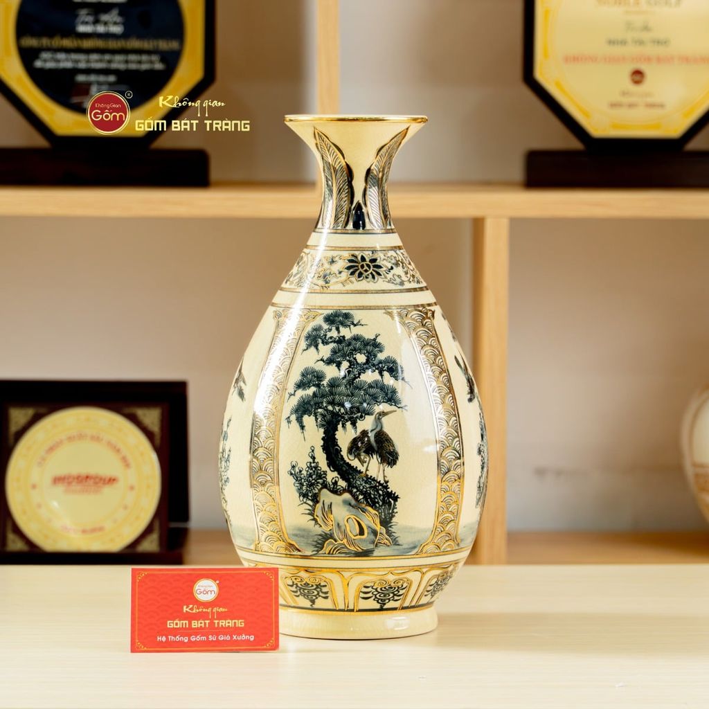 Bình Tứ Cảnh Vẽ Vàng Âm Dương Mẹ