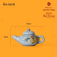 Bộ Ấm Chén Thờ Men Rạn Họa Tiết Hoa Đào