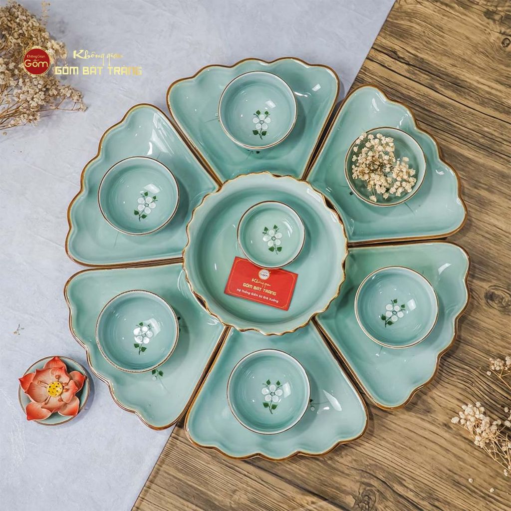 Bộ Mâm Cúng Hoa Mặt Trời Hoa Đào Trắng