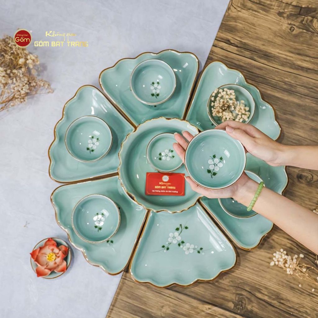 Bộ Mâm Cúng Hoa Mặt Trời Hoa Đào Trắng