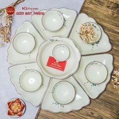 Bộ Mâm Cúng Hoa Mặt Trời Hoa Đào Xanh