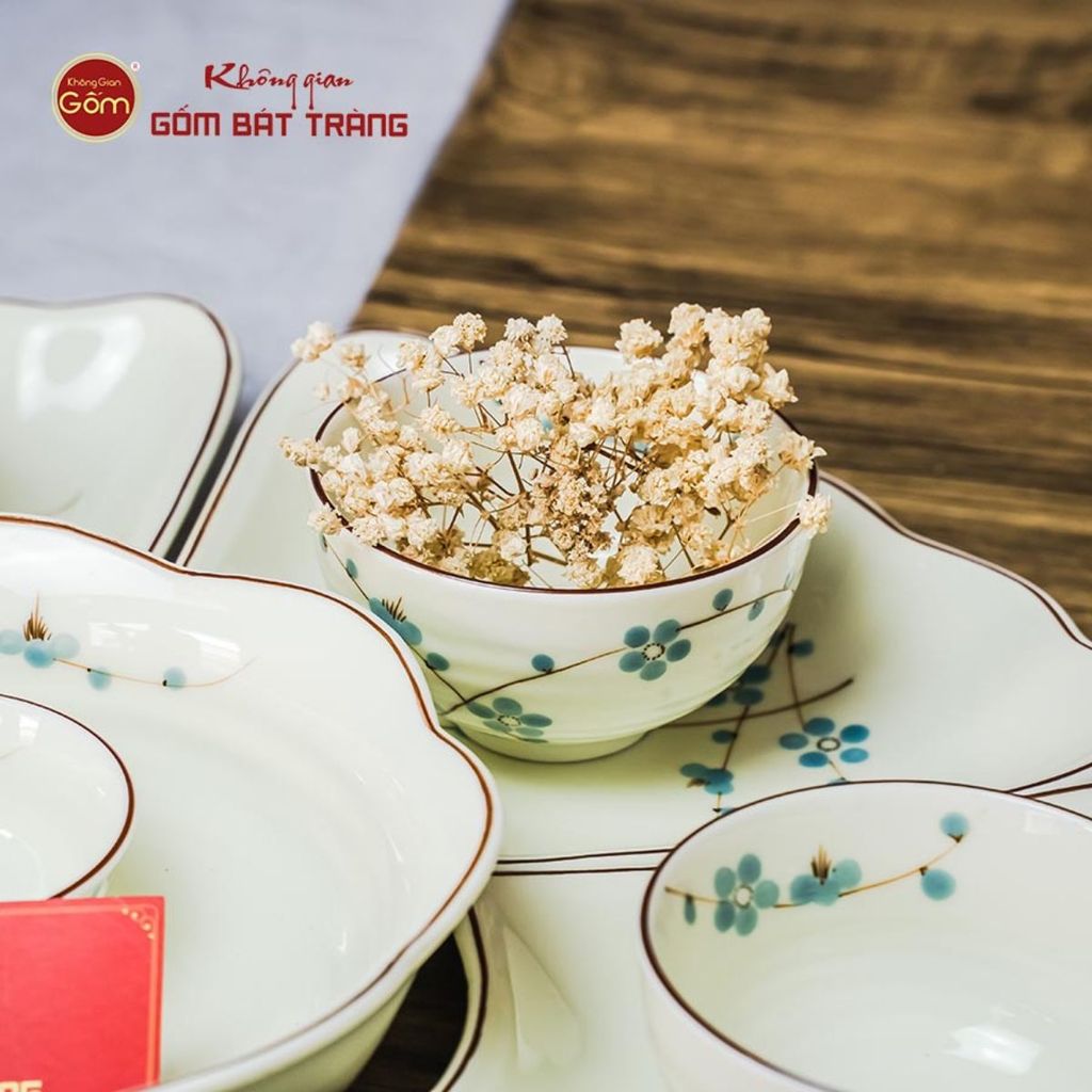 Bộ Mâm Cúng Hoa Mặt Trời Hoa Đào Xanh
